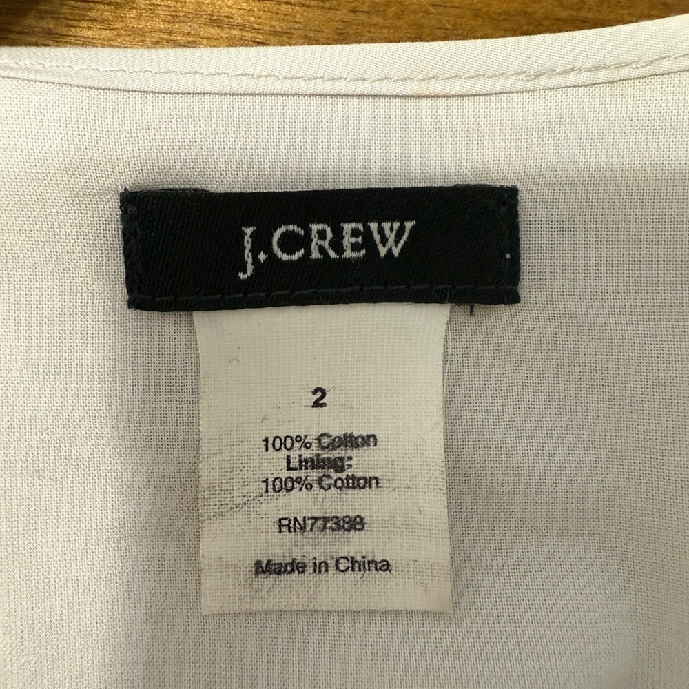 J. Crew 100% Cotton Light Gray Midi Dress with tie front for better fit - Picture 6 of 6